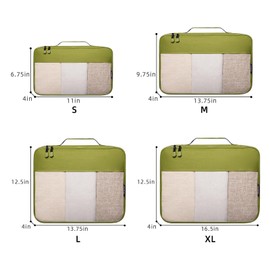BAGAIL Packing Cubes Clear Packing Organizer for Travel Accessories Luggage suitcase (4 Set,Green)