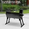 Brand-Man 2-in-1 Charcoal BBQ Grill & Motorized Rotisserie, Outdoor Portable