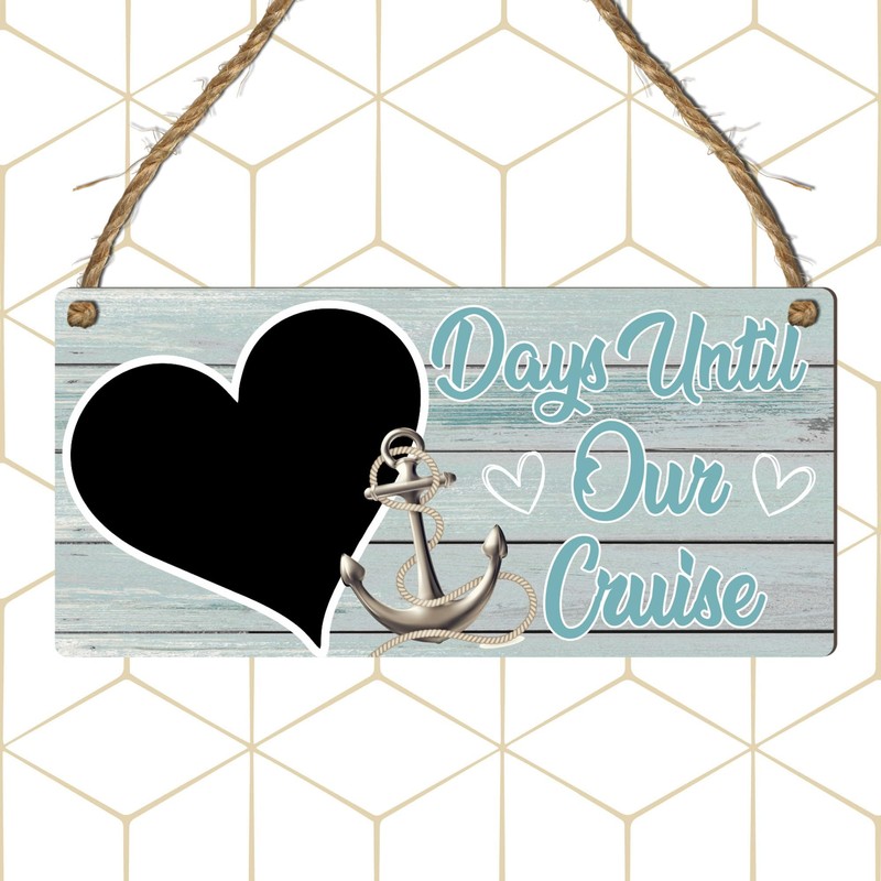 Days Until Our Cruise Countdown Sign - Fun & Stylish
