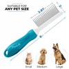 Poodle Pet Dematting Comb + Detangling Comb Blue Bundle