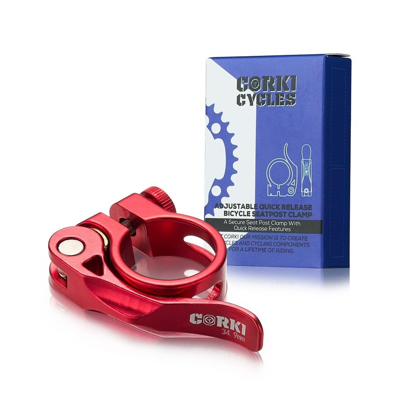 Corki Cycles Adjustable Quick Release Bicycle Seat Post Clamp 34.9