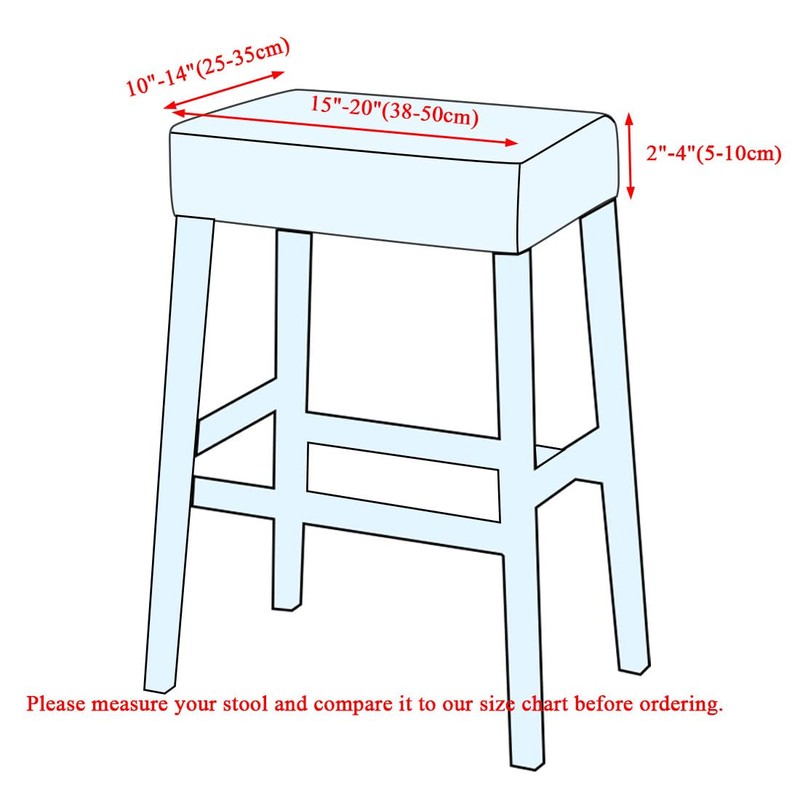 Lussenwert Stool Covers Rectangular Set of 2, Stretch Printed Vanity
