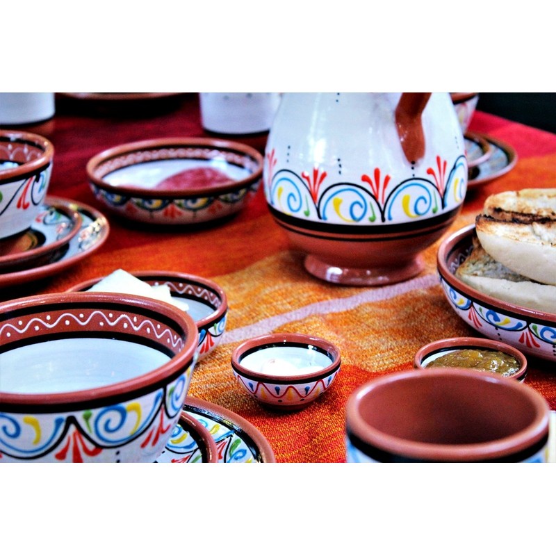 Cactus Canyon Ceramics Spanish Terracotta 5-Piece Salad Plate Set, White