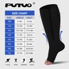 PUTUO Plus Size Compression Socks: Wide Calf Zip Flight Sock
