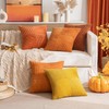 MIULEE Rust Corduroy Pillow Covers Pack of 2 Boho Fall