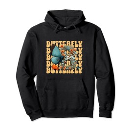Funny Letter B Cute Butterfly with Flowers Pullover Hoodie