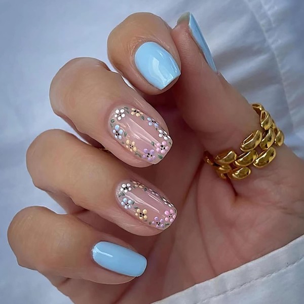 Acrylic Press on Nails Short, Artificial Square Shape Fake Nails