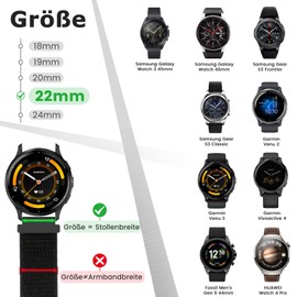 Runostrich Nylon Bracelet 16 mm 18 mm 19 mm 20 mm 22 mm 24 mm Sport Loop Quick Release Watch Strap Breathable Adjustable Replacement Strap for Men and Women, 16 mm, No gemstone