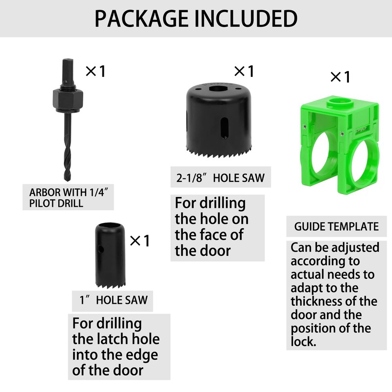 RKK 1-3/8" - 1-3/4" Door Lock Installation Kit Door Hole