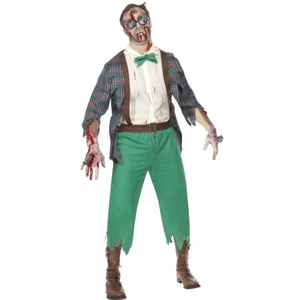 Smiffys Mens High School Zombie Geek Fancy Dress Costume Size