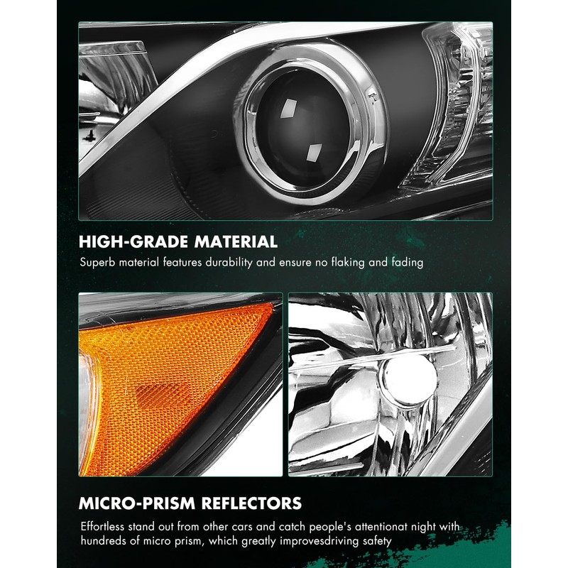 SCITOO Headlights for 2012 2013 2014 for Toyota Camry Pair