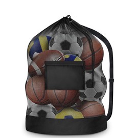 Hirola Bolsa de Malla Deportiva, Bolsa Transpirable para Balones, Bolsa de Malla para Pelota Deportiva Extra Grande, Bolsa de Malla con Cordón para Baloncesto, Tela de Playa y Equipos de Natación