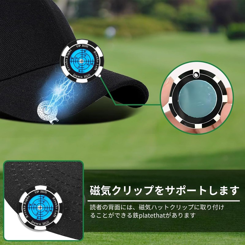 aninako Golf Marker, Blue Level, Magnetic, Putting Guide, High Precision,