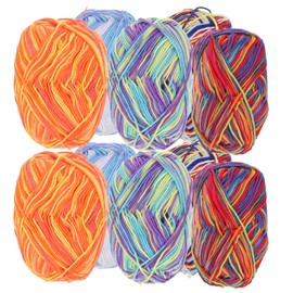 DOITOOL 10 Rolls Crochet Yarn Soft Cotton Knitting Yarn for Cozy Blankets Scarves and DIY Projects Comfortable Breathable and Skin Friendly