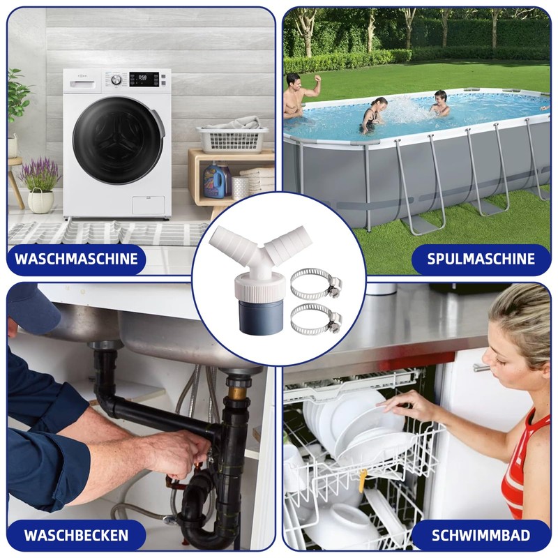 Huotflame Washing Machine Drain Adapter 2 in 1 Y Splitter