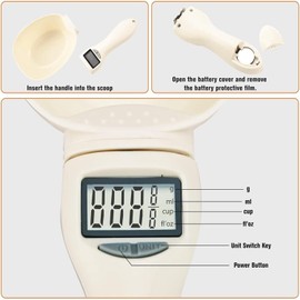 Digital Measuring Spoon, Adjustable Weighing Spoon Scale 800g / 0.1g High Precisionwith LCD Screen for Kitchen, Digital Food Spoon Scale Dog Cat Food for Dispensing Food And Condiments