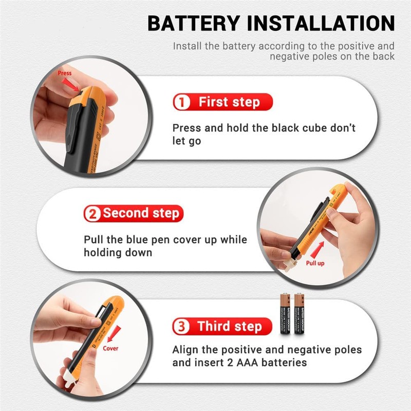 Voltage Tester Contactless AC 90-1000V CAT 3 Phase Tester LED