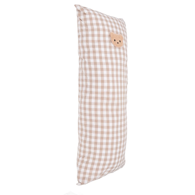 Cotton Baby Side Sleep Pillow Cute Plaid Bear Embroidery Pattern