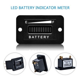 48V Battery Fuel Gauge Indicator, LED Battery Indicator Meter Gauge for Golf Cart,Fork Lifts, Floor Care Equipment, EZGO, Yamaha, Club Car