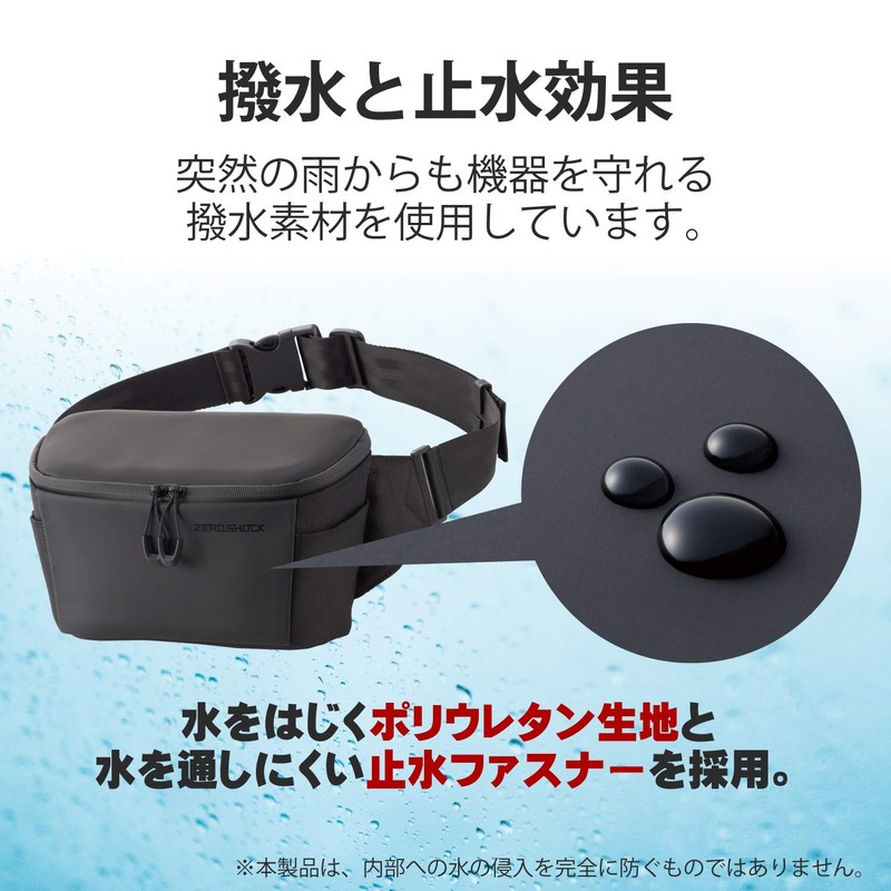 Elecom ZSB-DV009BK Video Camera Case, Shockproof, Memory Foam Sling Bag,