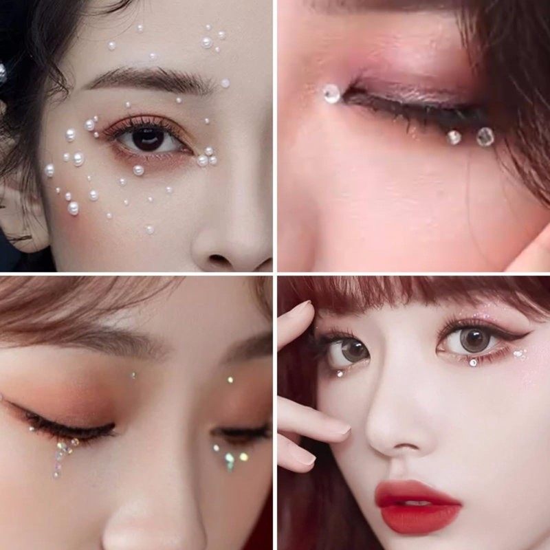 Glittering 4 Piece Set of Face Seals, Rhinestone Seals, Faces,