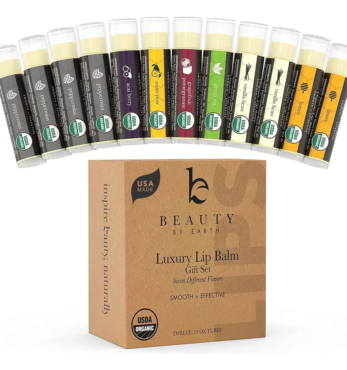 Beauty By Earth Bálsamo De Labios Regalo Juego De 3 Paquete