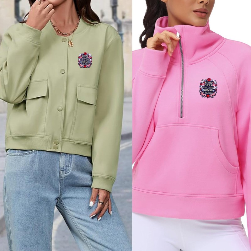 Flower Feminism Patches, 2Pcs Behind Every Successful Woman is Herself