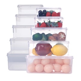 WELKOR 20 PCS Food Storage Container Set with Lids,BPA Free,Lunch Containers,Lightweight Ideal for Camp Grocery Snap Kitchen,Freezer Safe