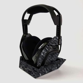 MightySkins Carbon Fiber Skin For ASTRO Gaming A50 Wireless Headphones + Base Station - Onyx Marble | Protective, Durable Textured Carbon Fiber Finish | Easy To Apply | Made in the USA