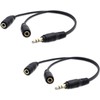 DCNETWORK 2-Pack Headphone Aux Splitter, 3.5mm 2 Female to 1