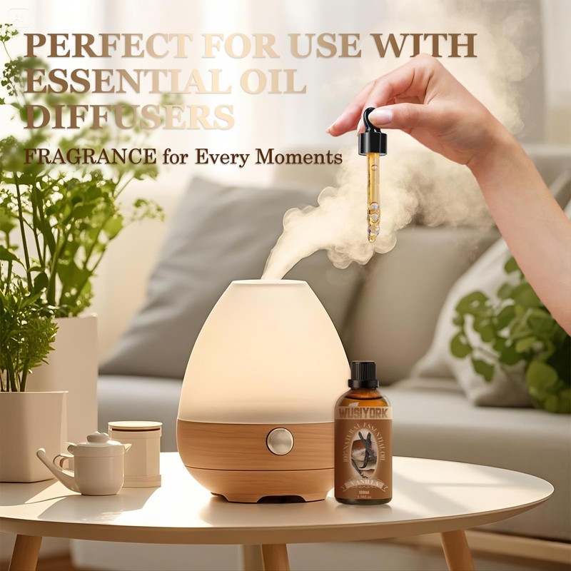 wusiyork Vanilla Essential Oil 100ML - 100% Pure and Natural