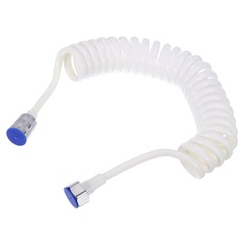 sourcing map Spring Flexible Shower Hose, 3Meter/118inch Flexible Telescopic Shower Hose with Copper Interface Nut for Toilet Faucet, White