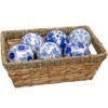 Red Lantern 3" Blue & White Decorative Porcelain Ball Set