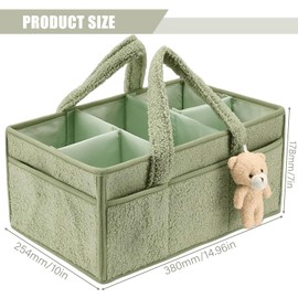 Wickeltasche Organizer, Baby Windel Organizer Wickelkorb Mit Fächern Und Griffen Tragbarer, Wickelorganizer Aus 38x25,4x17,8cm Aufbewahrungskorb Für Wickeltisch Auto Feuchttücher Und Babysachen