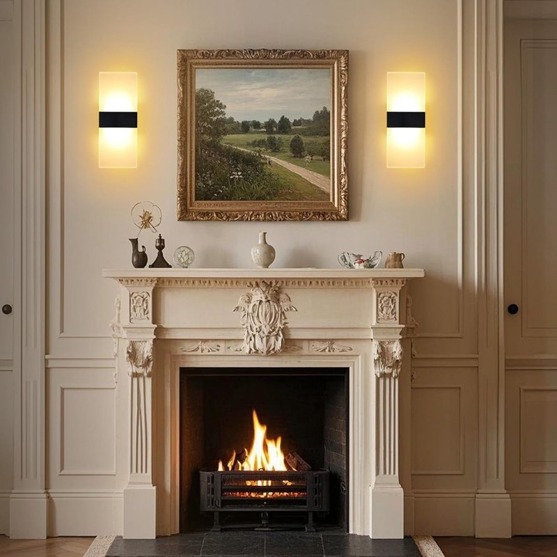 Lightess Modern Wall Sconce Dimmable Sconce Wall Lighting 12W Black