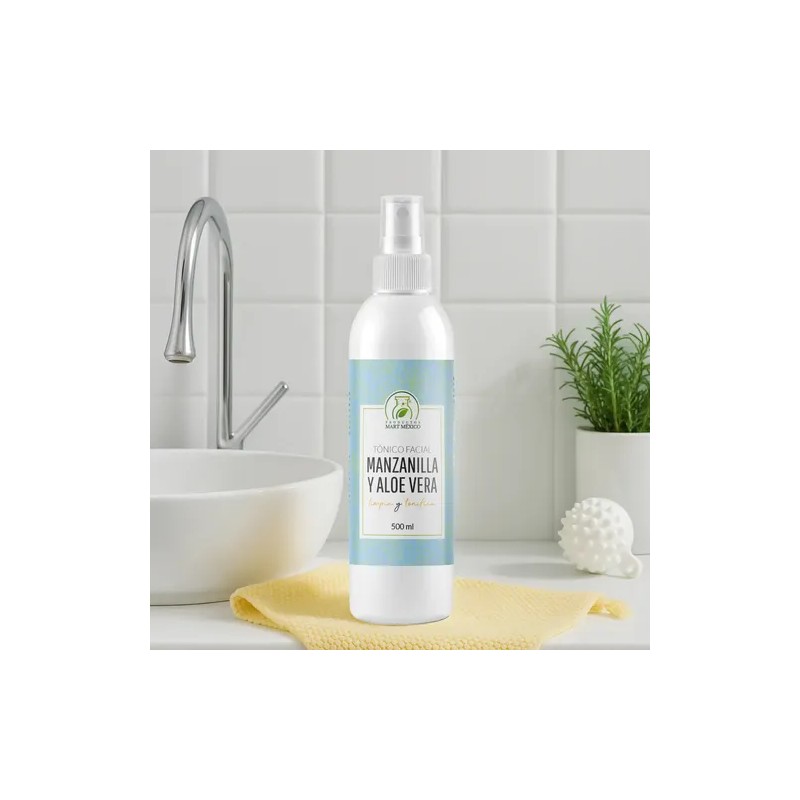 Tónico Facial De Manzanilla & Aloe Vera Calmante (500ml)