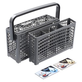 MP Pirol Cutlery Basket for Clean, Hygienic Cutlery - Original Universal Separable for All Dishwashers Comes with Magnet - 23 x 8.5 + 4.5 x 13.5 cm, Grey