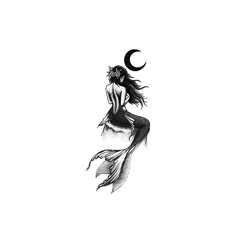 DaLin Large Temporary Tattoos, 4 Sheets (Mermaid 6)