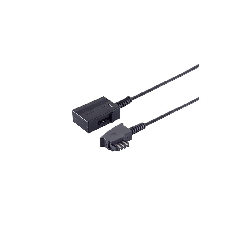 PADCR TAE Verlängerungskabel, TAE-F Stecker auf TAE-F Buchse, Telefonkabel, Schwarz