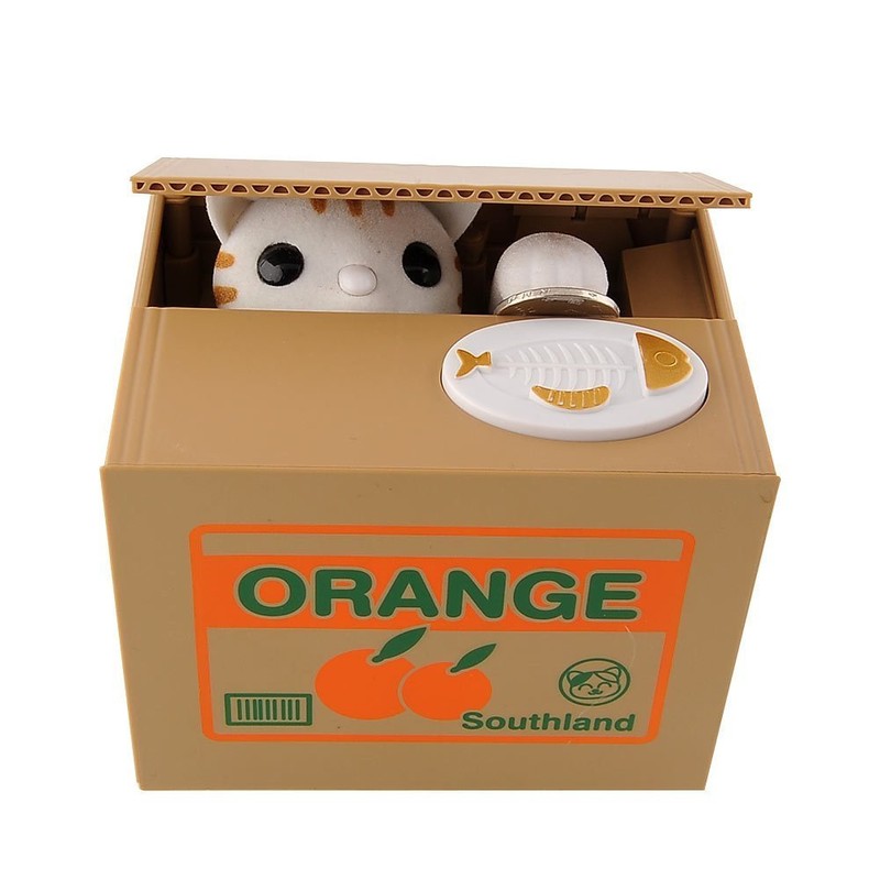 XLKJ Cat Money Box, Electronic Piggy Bank, Gift for Children