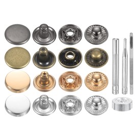 HARFINGTON 24Set Leather Snaps Fasteners Kit 12.5mm Brass Press-Stud Cap Button Metal Snap Buttons with 4 Install Tools for Coats Bags Leathers Marine Boat Canvas, 4 Colors