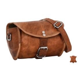 Gusti Rudi A. Bicycle Bag Leather Handlebar Bag Saddle Bag Shoulder Bag Leather Vintage Brown