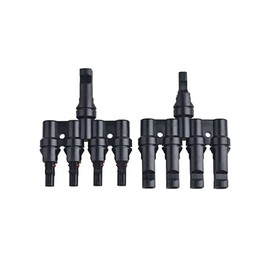 ZONADAH A Pair of T Branch Connectors 1 Male to 4 Female(M/4F) and 1 Female to 4 Male(F/4M) Solar Panel Cable PV System Wire and Assembly Solar Panel Cable Splitter Connector