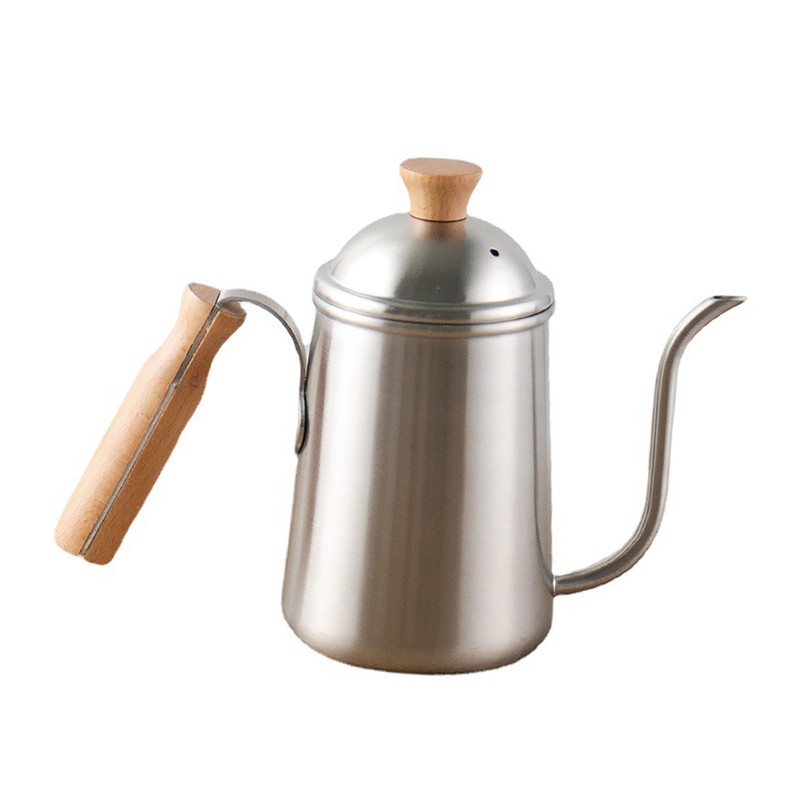 Long Spout Pour Over Coffee Kettle with Wooden Handle 304