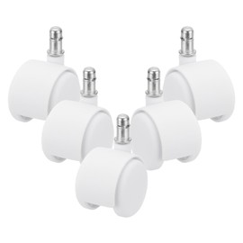 PATIKIL 2 Inch Office Chair Wheels Set of 5 Gaming Chair Wheels Replacement 7/16" x 7/8" Smooth Quite Rolling Caster Wheels 110 Lbs Per Wheel Universal Fit for 99% of Chairs, White