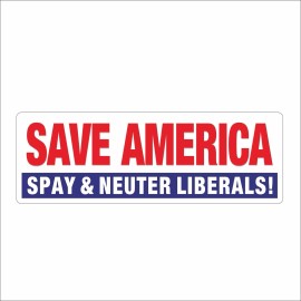 3 Save America Neuter Liberals Helmet Trump Bumper Motorcycle Stickers 3"x1.25"