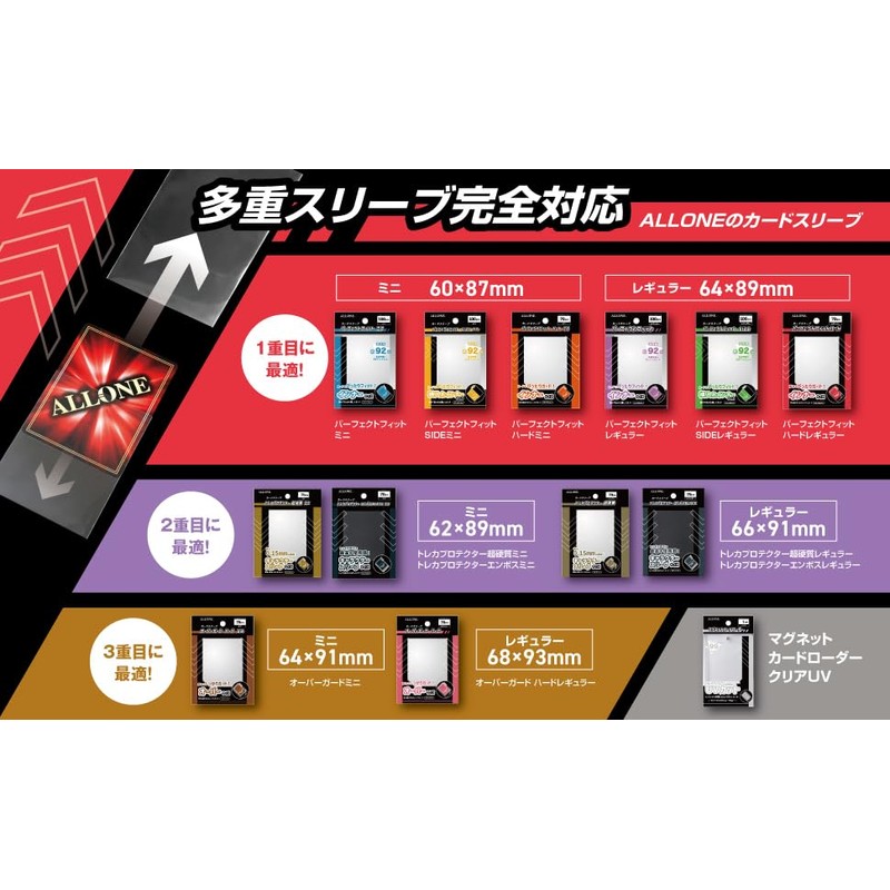 ALLONE Alone Card Sleeves, 3 Layers, Overguard, Hard, Regular, 2.7