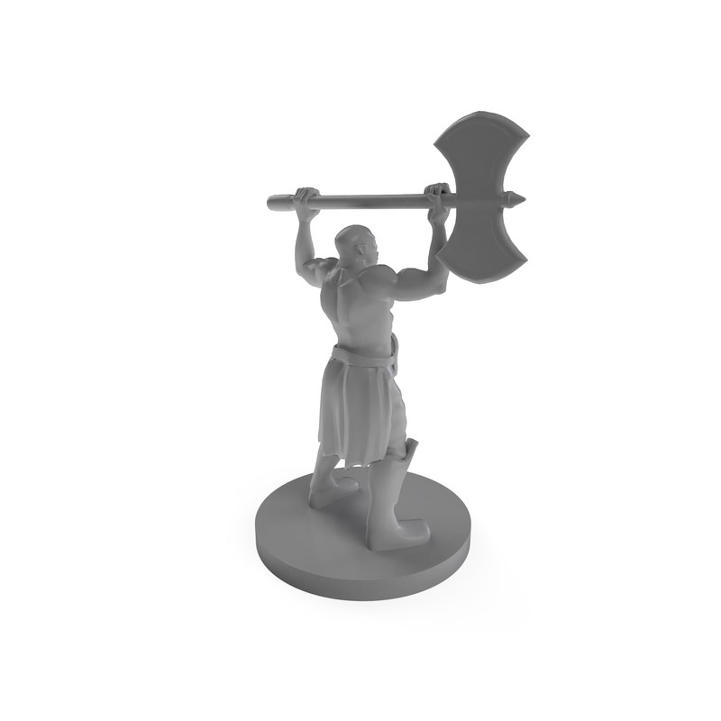 Half Orc Barbarian Raging Tabletop DND Gaming Miniature