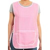 Ladies Gingham Design With Piping Tabard Apron Overalls Front Pocket