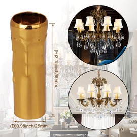 RDEXP 6 x 25mm Dia Teardrop Iron Chandelier Lamp Sleeves Gold